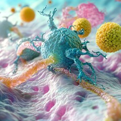 An illustration showing the uptake of DNA vaccine by dendritic cells