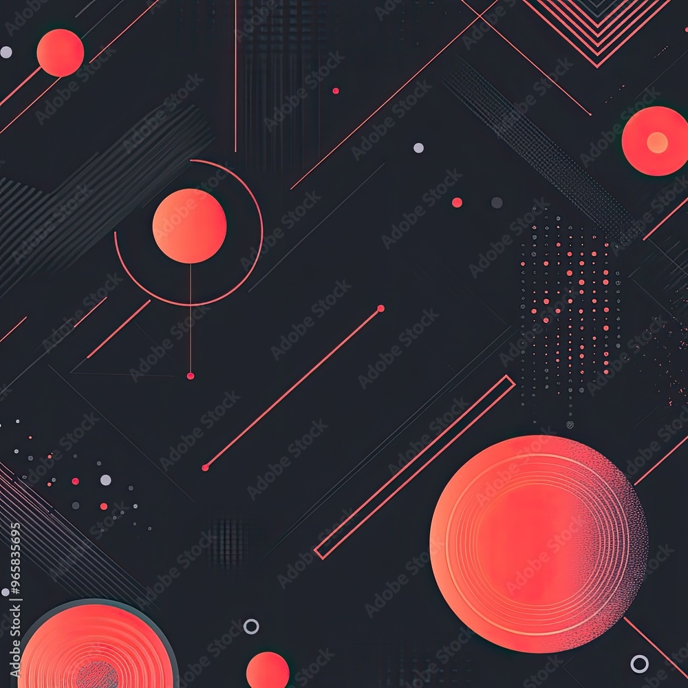 Poster vibrant abstract background with circular shapes and lines, ideal for modern designs and creative pr