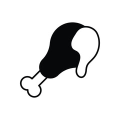 Chicken Leg vector icon stock illustration