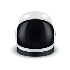 White astronaut helmet with black glass realistic vector illustration. Cosmonaut headdress © Aleksandr