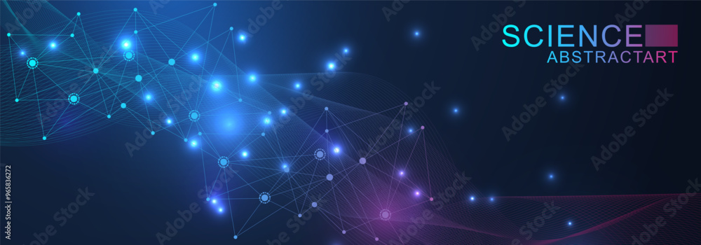 Poster ai technology abstract background. ai generative art creative banner concept in the digital style. h