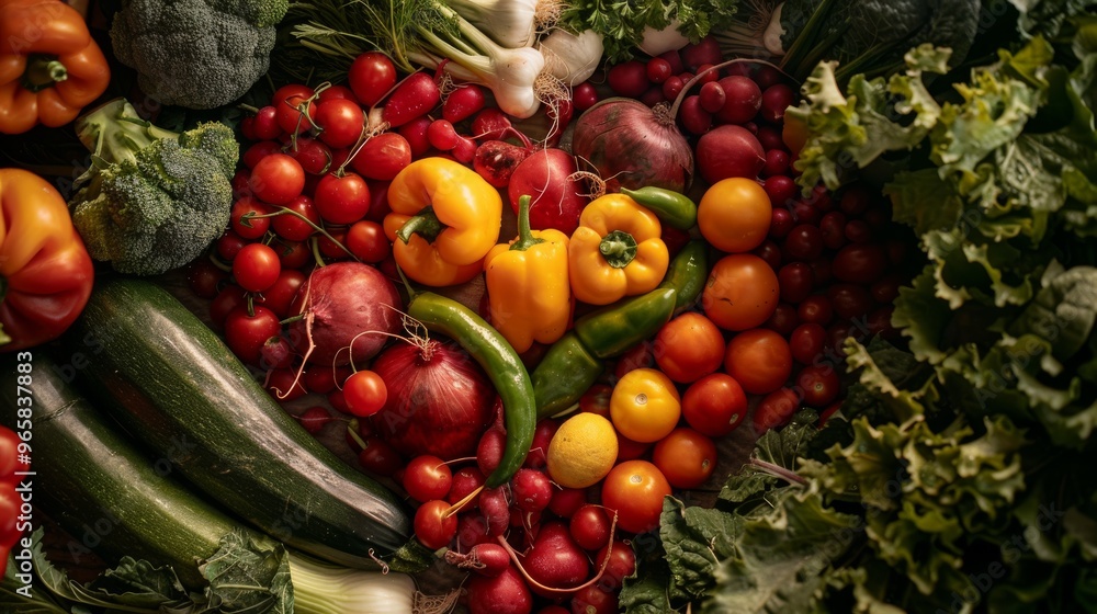 Aufkleber fresh vegetables arranged in the shape of a heart