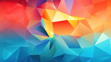 Obraz premium Vibrant Geometric Rainbow Mosaic. Abstract Colorful Polygonal Background