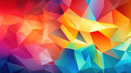 Obraz premium Vibrant Geometric Rainbow Mosaic. Abstract Colorful Polygonal Background
