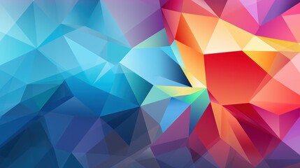 Fototapeta premium Vibrant Geometric Rainbow Mosaic. Abstract Colorful Polygonal Background