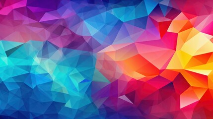 Obraz premium Vibrant Geometric Rainbow Mosaic. Abstract Colorful Polygonal Background