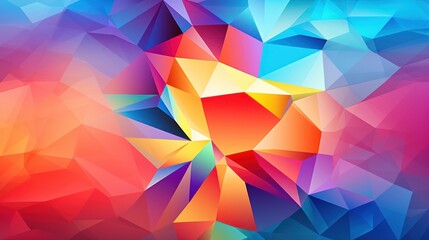 Vibrant Geometric Rainbow Mosaic. Abstract Colorful Polygonal Background