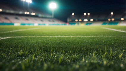 Football Stadium Grass Close-Up