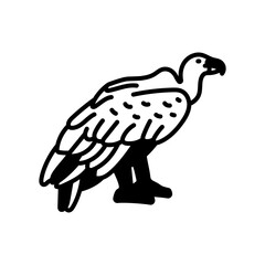 Vulture Glyph Icon, Vector illustration
