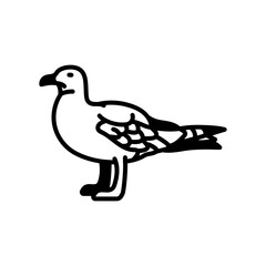 Seagull Glyph Icon, Vector illustration