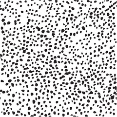 Seamless polka dot pattern. Vector pattern with black circles on white background. Seamless black and white pattern with little black spot on white. Hand drawn vector illustration. Abstract animalisti