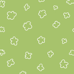 ちょっとレトロな手描き風の花柄の白線イラスト11