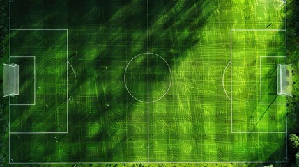 Obraz premium Aerial view of a soccer field