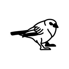 Towhee Glyph Icon, Vector illustration