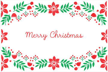 Obraz premium Silhouette merry Christmas floral border vector.