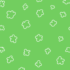 ちょっとレトロな手描き風の花柄の白線イラスト3