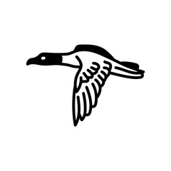 Obraz premium Common Merganser Glyph Icon, Vector illustration