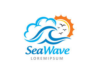 Sea wave logo symbol or icon template