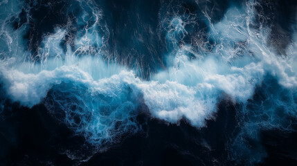 Fototapeta premium The image is of a large wave crashing into the ocean