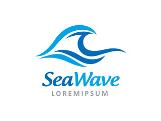 Sea wave logo symbol or icon template