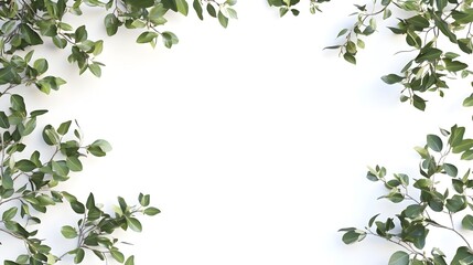 Luscious Green Leaves Frame Natural Backdrop for Floral Designs and Botanical Presentations