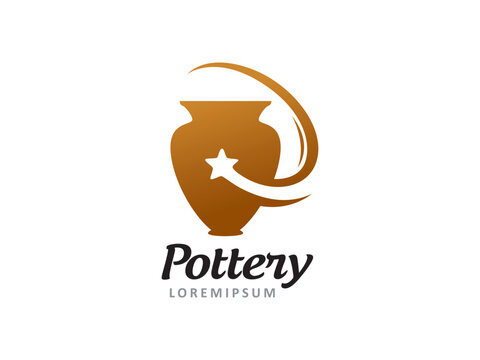 Pottery logo symbol or icon template