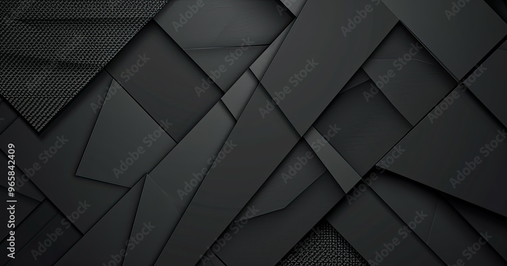 Aufkleber a sleek, modern design featuring overlapping black geometric shapes, creating a textured and layered