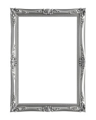 Antique Silver frame isolated on transparent background