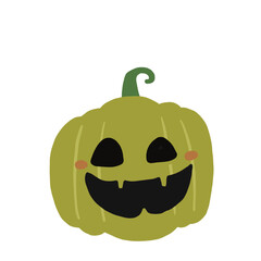 Halloween pumpkin cute face character illustration