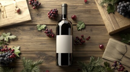 Celebrate in Style with a Customized Wine Bottle - Festive 3D Illustration for Special Occasions