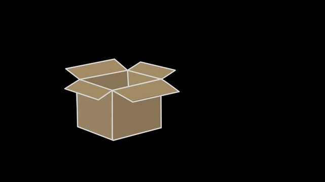 Animation of open brown carton box movement. Delivery concept.	Seamless loop.