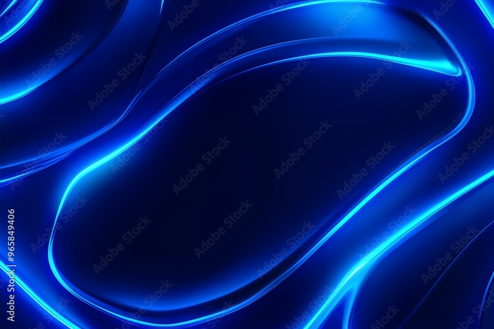Sticker abstract background with smooth blue light streaks flowing on dark background for modern and futuris