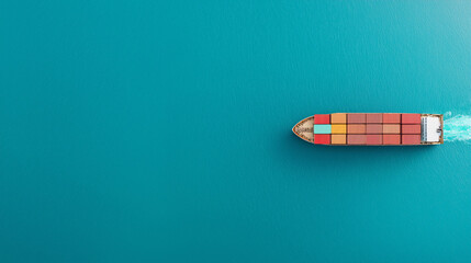 A large ship is sailing on the ocean