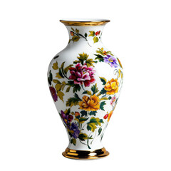 A decorative floral vase with vibrant colors and elegant design, perfect for enhancing home decor and interior styling.