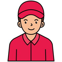 man wearing a red cap