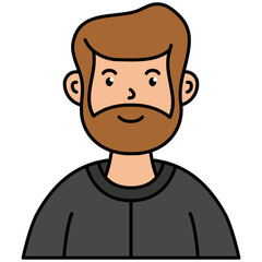 bearded man cartoon vector illustration