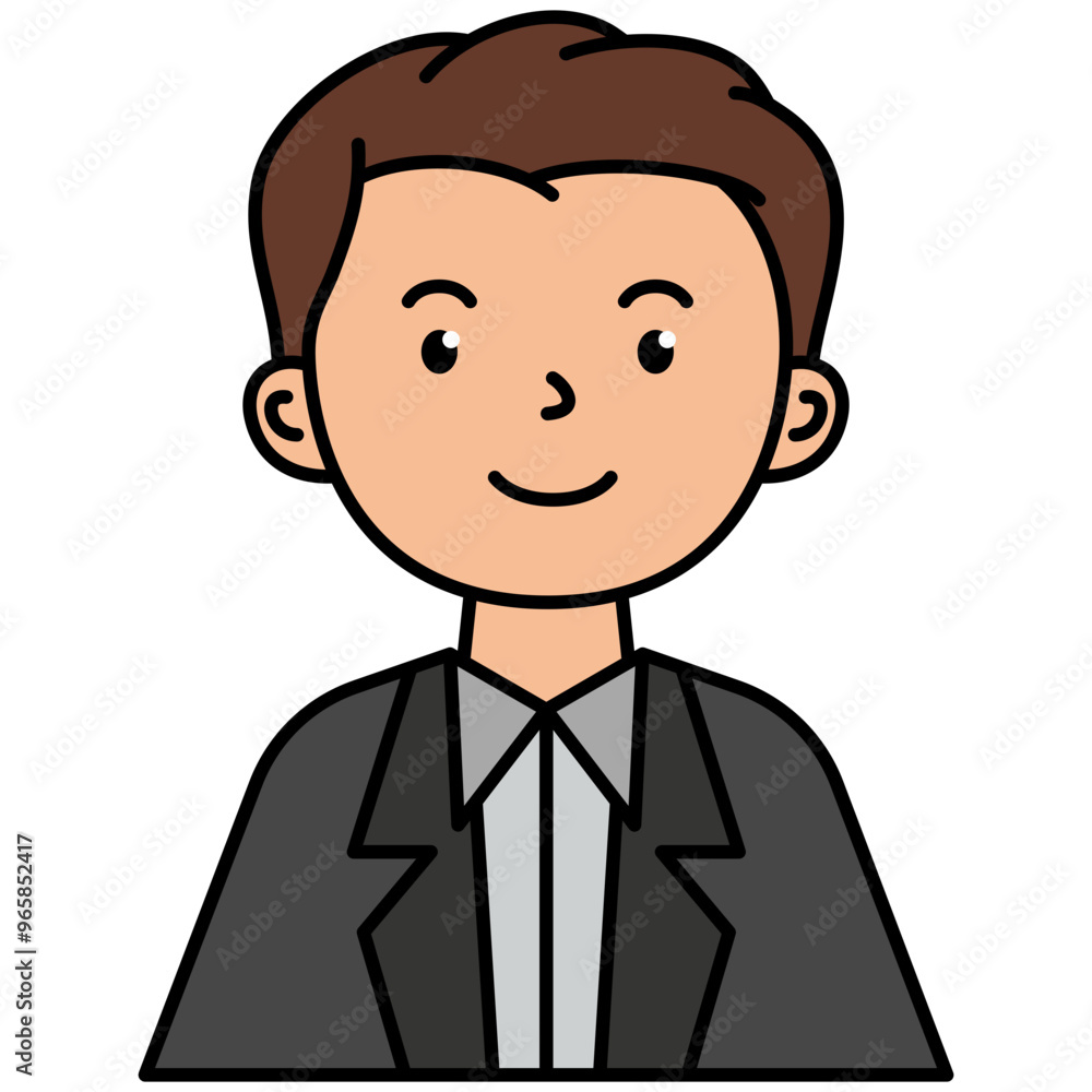 Sticker businessman cartoon character