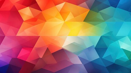 Vibrant Geometric Abstract Art. Colorful Triangles and Polygons on Canvas