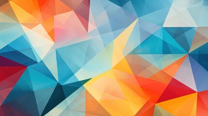 Obraz premium Vibrant Geometric Abstract Art. Colorful Triangles and Polygons on Canvas