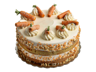 Cake inspired by carrots. Isolated PNG