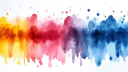Fototapeta premium A colorful line of watercolor paint with a rainbow effect