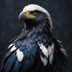 Obraz premium American eagle set. Bald eagle logo. Wild birds drawing. Head of an eagle