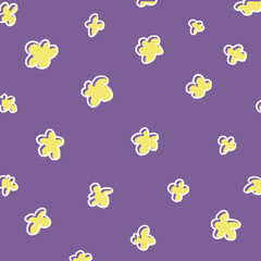 手描き風のゆるふわ花柄の背景イラスト37