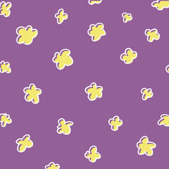 手描き風のゆるふわ花柄の背景イラスト35