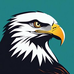 Obraz premium American eagle set. Bald eagle logo. Wild birds drawing. Head of an eagle