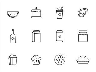 Food Icon Set Outline 