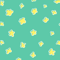 手描き風のゆるふわ花柄の背景イラスト25