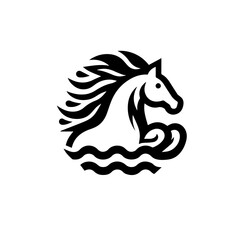 Black horse icon. horse icon illustration in white background.