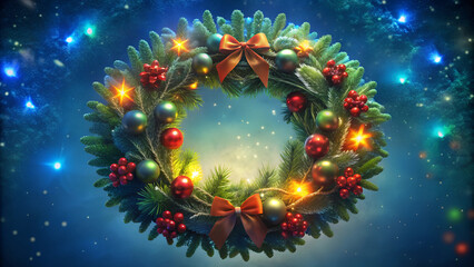 Colorful Christmas wreath