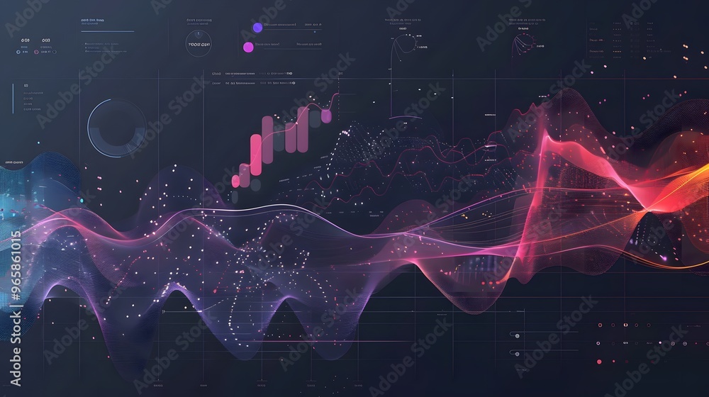 Poster techniques for visualizing real-time or updated data through interactive elements such as sliders, f